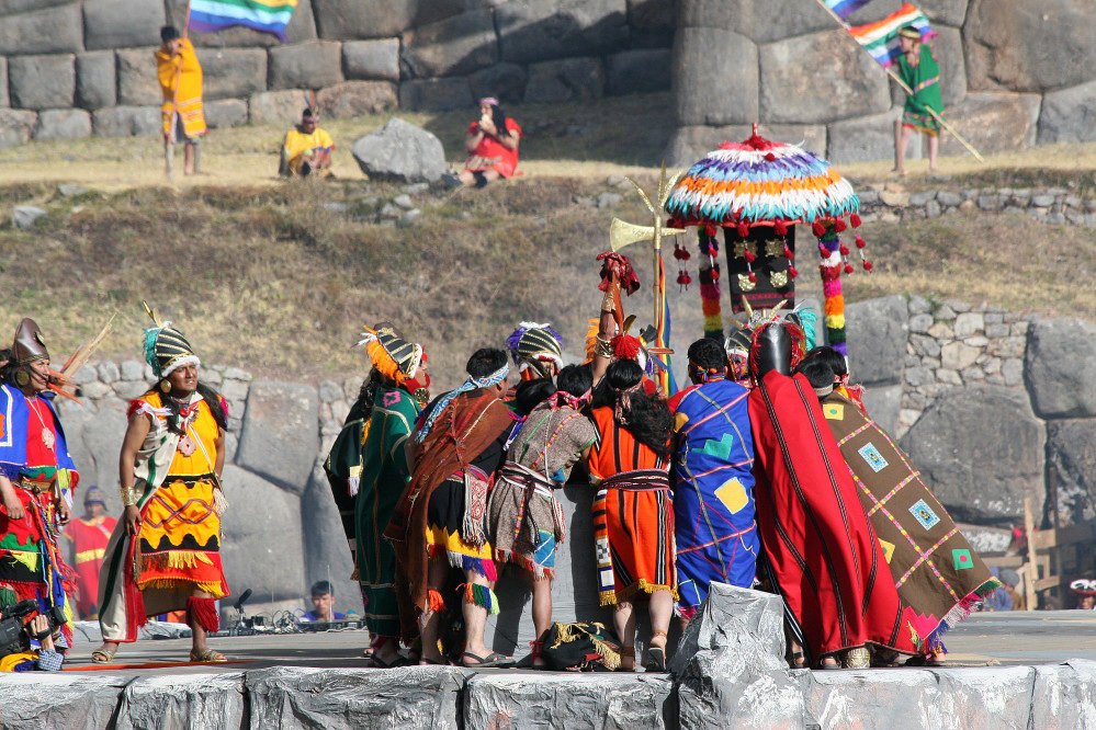 Das Inti Raymi Fest in der Stadt Cusco in Peru