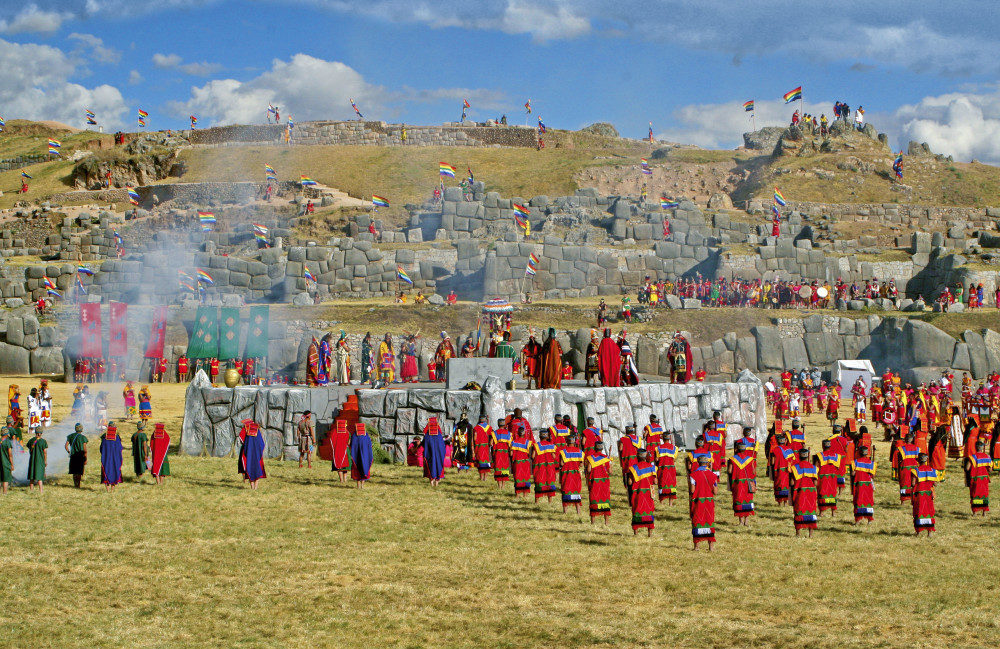 Das Fest Inti Raymi bei Sacsayhuaman in Peru